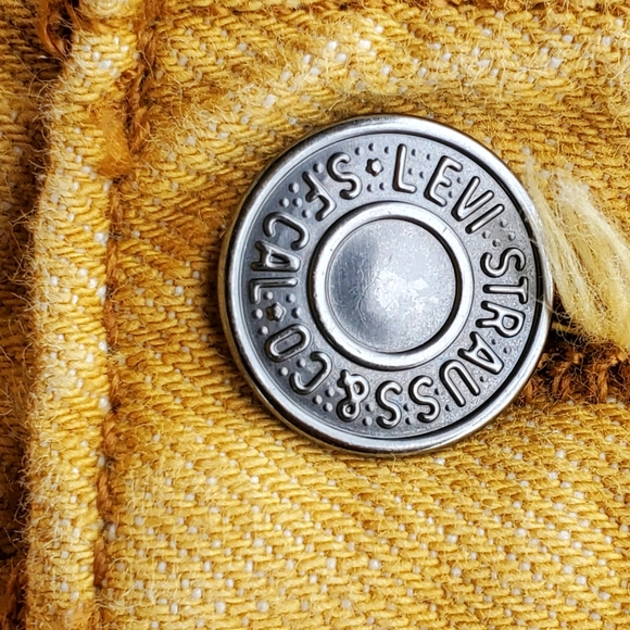 Levis 501 Mens 42x30 Jeans Button Fly Yellow Gold, White Oak Cone Denim Cotton. - Picture 9 of 14